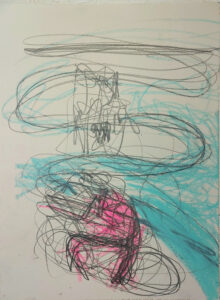 cycling past the memorial-church, grafit, color pencil cycling past the memorial-church, grafit, color pencil, chocolate