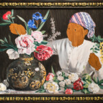 From the Missing Women Series: Bazille’s Muse with Peonies. Acrylic on board. 40 X 30” From the Missing Women Series: Bazille’s Muse with Peonies. Acrylic on board. 40 X 30”