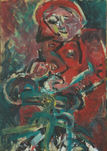 Cycling self, 145x95 cm Fahradfahren, 145x95 cm, Eitempera etc.