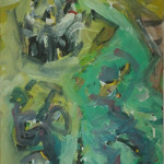 Cycling and swimming - to the sea Fahradfahren und Schwimmen - zum Meer, Eitempera / Leinwand