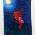 Dying on the Way to Heidelberg. Acrylic and collage on paper, 2023, 21x23cm Dying on the Way to Heidelberg. Acrylic and collage on paper, 2023, 21x23cm